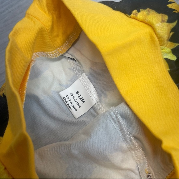 Baby Girl “Little Miss Sassy” Yellow Sunflower Outfit Set size 6-12 Months - Picture 7 of 11